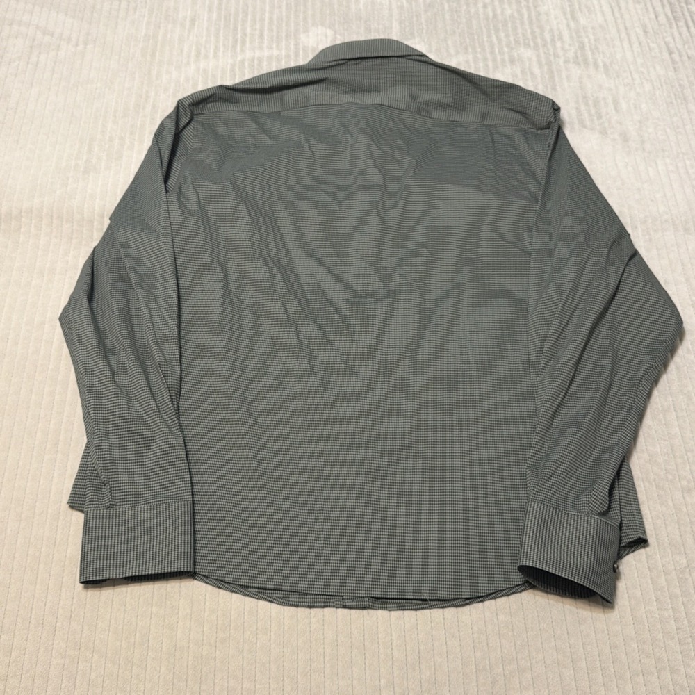 UNTUCKit Men's Large Performance Green check Button Down Shirt Stretch - Picture 4 of 5